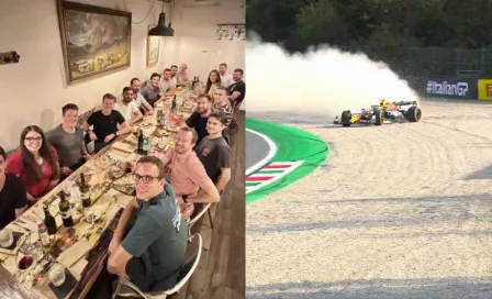 ¡Si cumplió! Checo Pérez llevó a cenar a sus mecánicos por dejar listo el coche para las Qualys