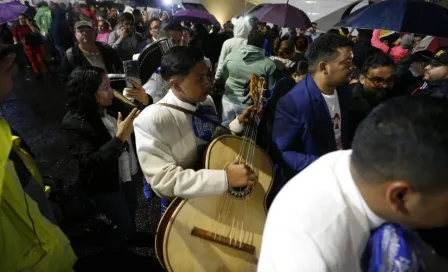 Con mariachi y sin importar la lluvia, simpatizantes de Claudia Sheinbaum celebran su victoria