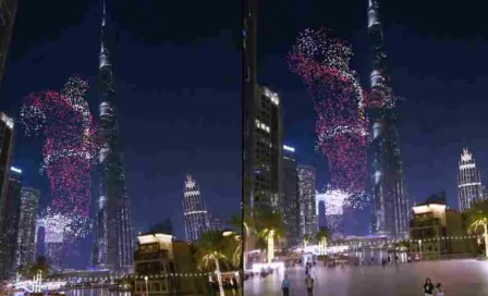 ¡La Navidad del futuro! En Dubai realizaron una espectacular exhibición con drones