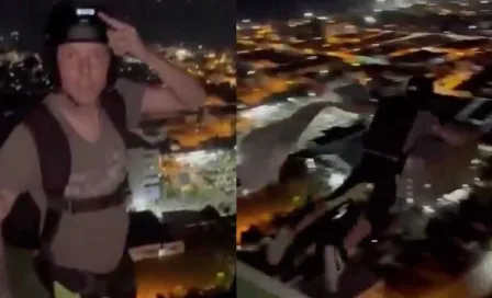 Muere paracaidista tras aventarse desde el piso 29 de un edificio y todo queda registrado en video