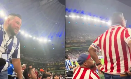 Aficionado de Rayados "arremetió" contra seguidor de Chivas por celebrar gol