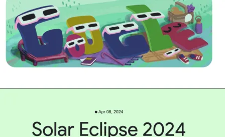 El Doodle de Google, inspirado en el eclipse solar de este 8 de abril 