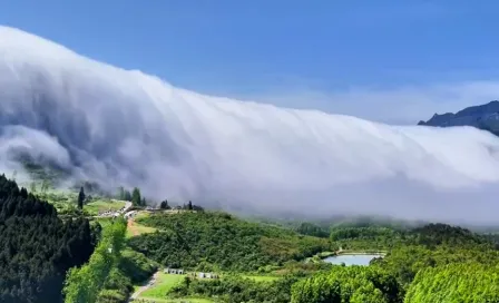 ¡Impresionante! En china se presenció una cascada de nubes