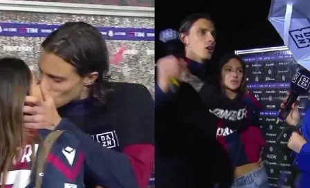 Novia de jugador del Bologna de la Serie A interrumpió entrevista y se hizo viral en redes