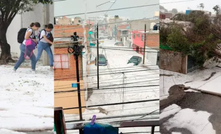 ¡Completamente inundado y con granizo! Así luce Puebla tras fuertes lluvias y caída de granizo