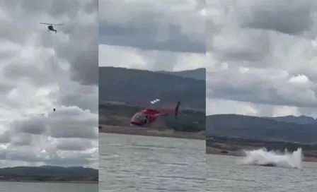 VIDEO: Helicóptero se desploma y estrella contra la Presa Chihuahua