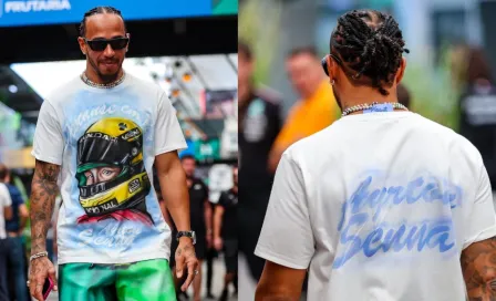 Lewis Hamilton arriba al GP de Brasil con playera en honor a Ayrton Senna