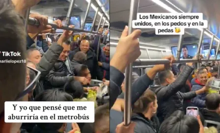 VIDEO: Usuarios del Metrobús comparten uvas para celebrar Año Nuevo en pleno viaje