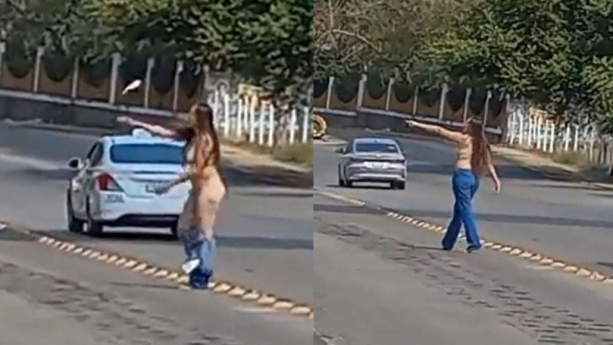 Mujer se desnuda frente a Secretaría del Trabajo por supuesto robo de plaza  de maestra