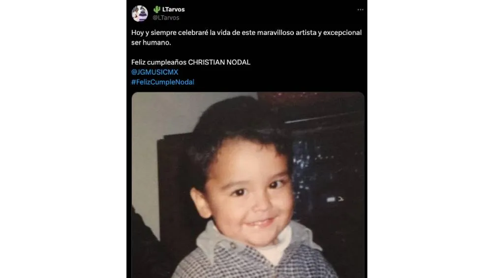 CAPTURA DE PANTALLA: Twitter: @LTarvos Hubo quien hasta publicó fotos de cuando Nodal era niño.