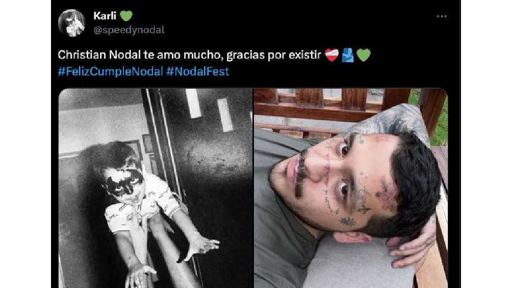CAPTURA DE PANTALLA: Twitter: @speedynodal Los mensajes de las fans de Christian Nodal tampoco se hicieron esperar.