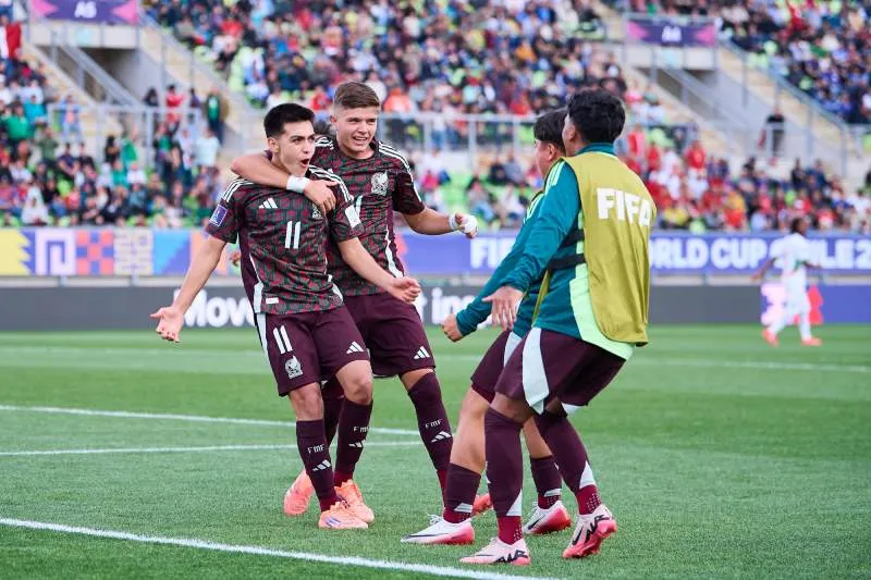 Gilberto Mora celebra su gol ante Marruecos I MEXSPORT