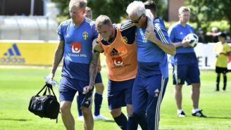 Guidetti sale del entrenamiento con ayuda de los médicos 