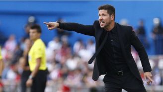 Simeone durante partido del Atlético de Madrid 