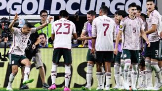 México en celebración de gol de Orbelín