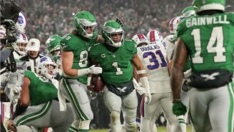 Eagles celebra la victoria ante los Bills