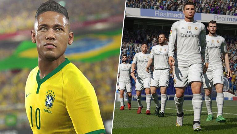 Así lucen Neymar y el Real Madrid en PES y FIFA, respectivamente