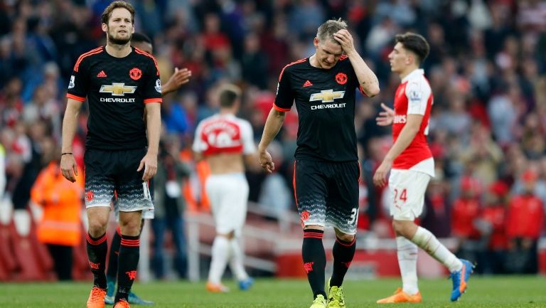 Jugadores del Manchester United en un partido en la Premier League