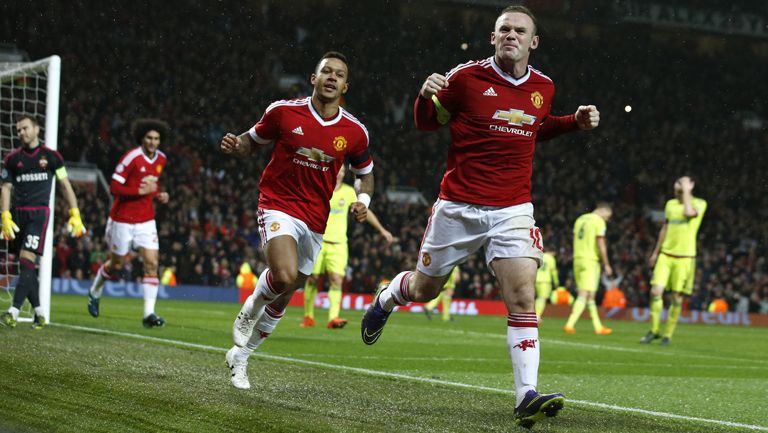 Rooney celebra su gol contra el CSKA de Moscú