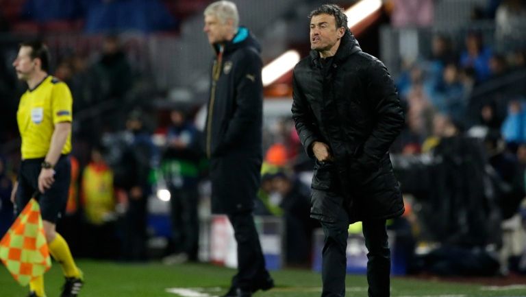 Luis Enrique, durante un partido con el Barcelona