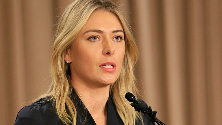 Sharapova, en conferencia de prensa en la que anunció su positivo en doping