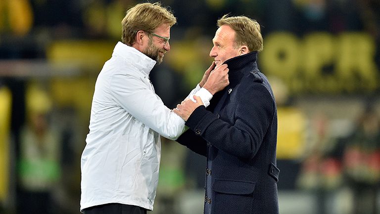 Klopp se saluda con Hans-Joachim en el Signal