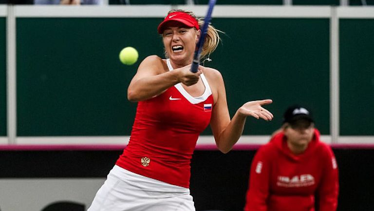 Sharapova, representando a su país en un partido