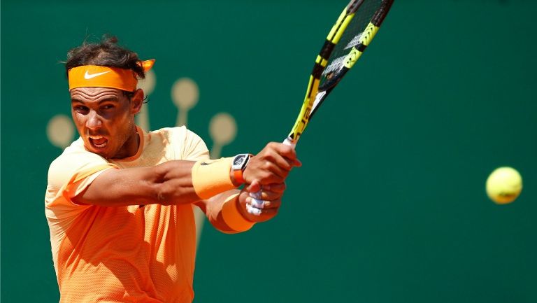 Rafael Nadal durante un juego en el Masters 1000 de Montecarlo 2016