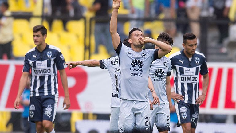 Guerrero celebra anotación de América contra Monterrey