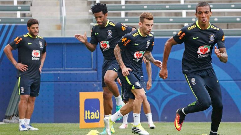 El entrenamiento de los futbolistas brasileños