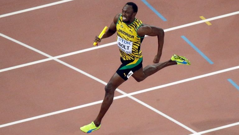 Usain Bolt disputa el 4x100 en el Campeonato Mundial de Atletismo