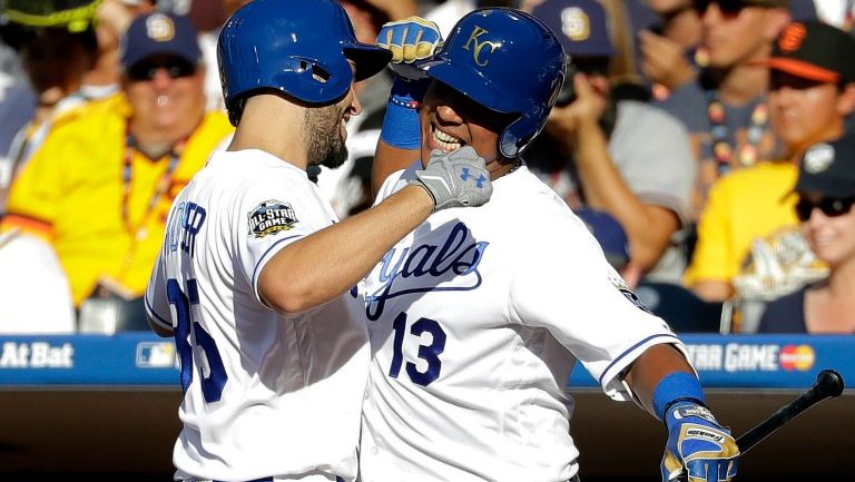 Pérez y Hosmer celebran en Petco Park