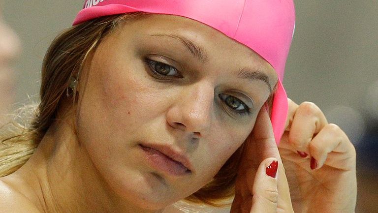 La nadadora rusa Yulia Efimova durante una competencia internacional