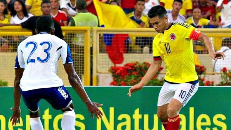 Teófilo Gutiérrez durante un partido con Colombia