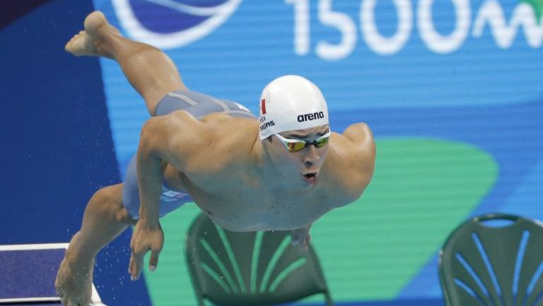 Ricardo Vargas en la competencia de 1500 metros libres en Río 2016