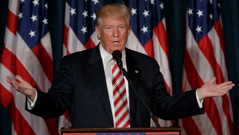 Donald Trump durante un discurso