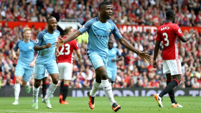 Iheanacho festeja su tanto frente al United en Old Trafford