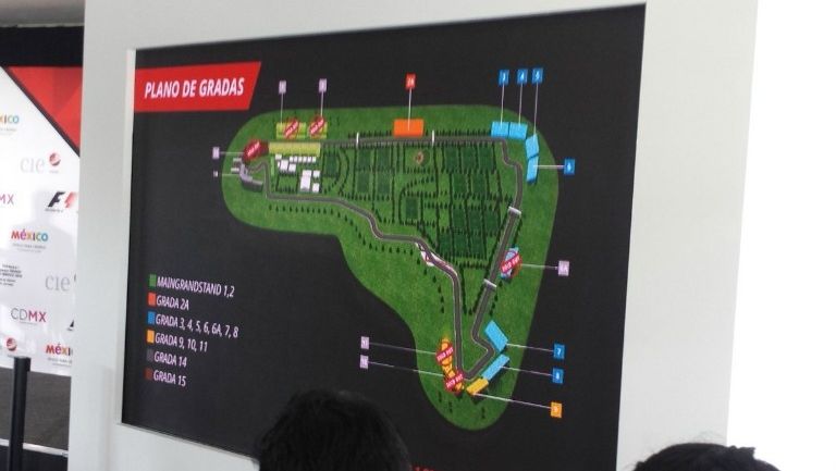 Mapa del Autódromo Hermanos Rodríguez para el GP de México