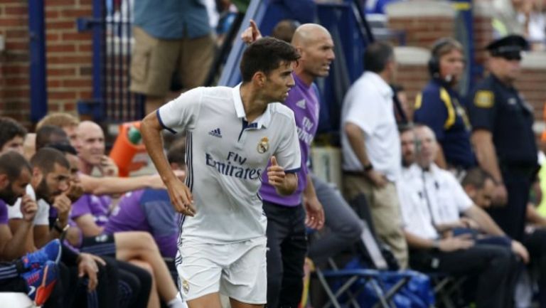 Enzo Zidane, durante un partido de pretemporada con el Madrid