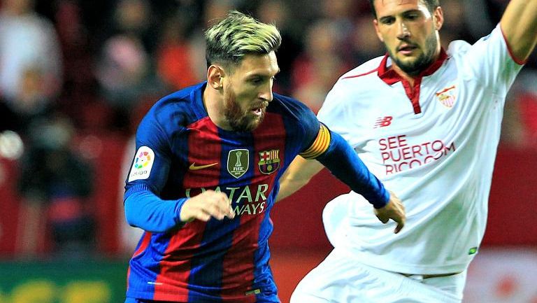 Lionel Messi durante el partido entre el Barcelona y el Sevilla