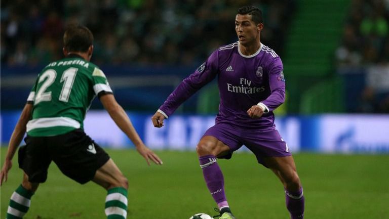 Cristiano Ronaldo, durante el juego entre Sporting Lisboa y el Real Madrid