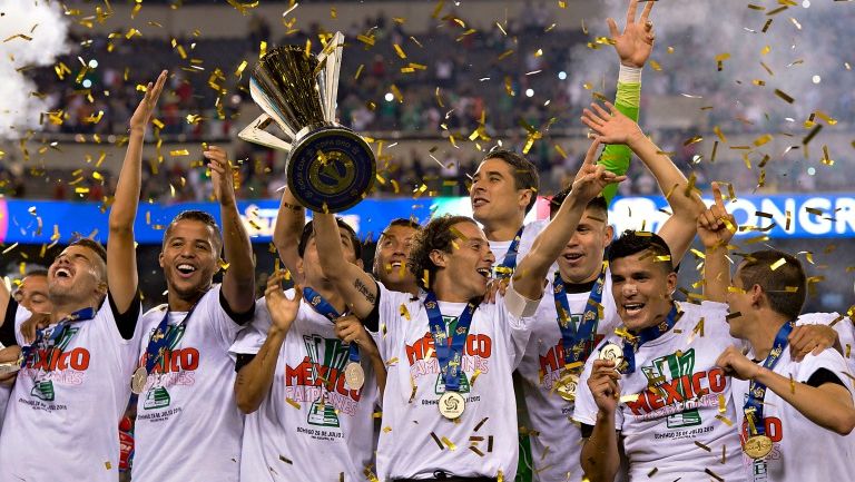 México festeja haber ganado la Copa Oro en el 2015