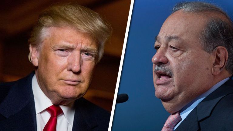 Donald Trump y Carlos Slim, dos de las personas con más dinero en el mundo