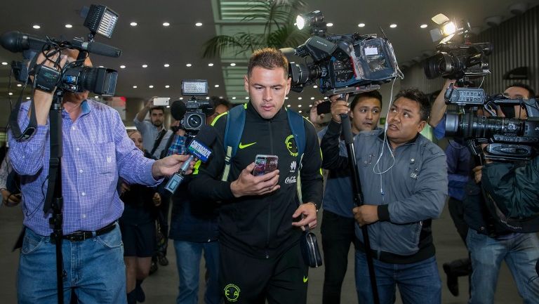 Pablo Aguilar, en su llegada a la Ciudad de México