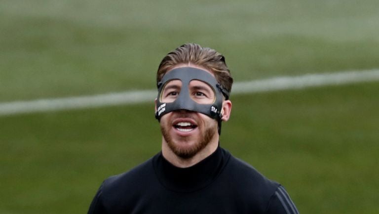 Sergio Ramos, durante un entrenamiento del Real Madrid 