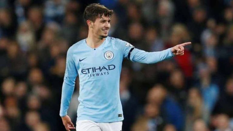 Brahim Díaz en un partido con el Manchester City 