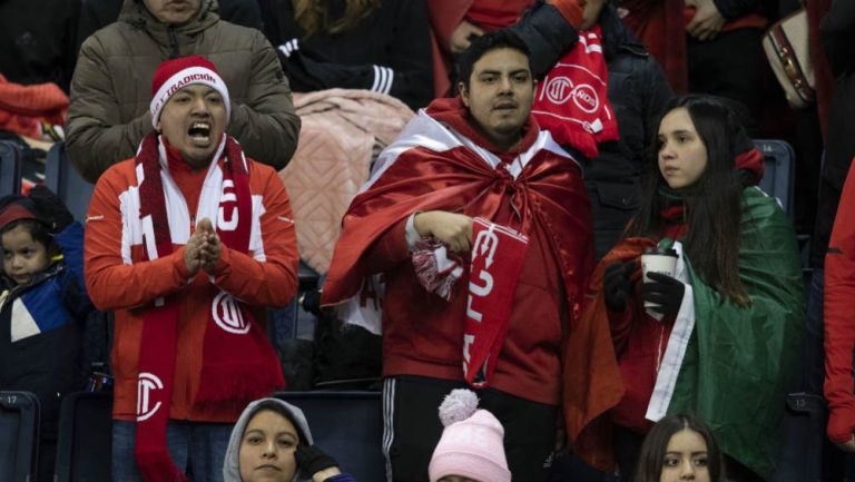 Aficionados del Toluca durante el partido ante Kansas City