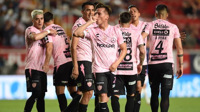 Necaxa, festejando un gol contra Veracruz