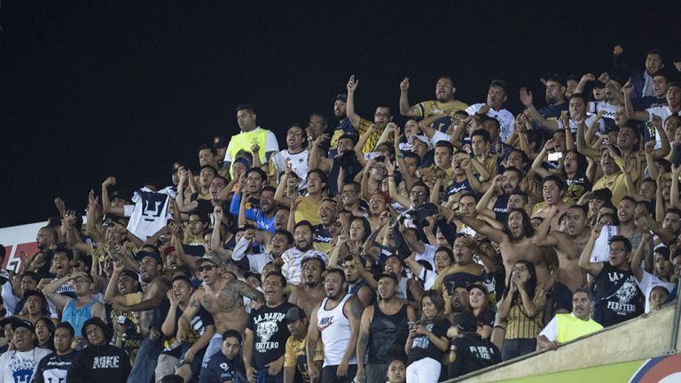 Aficionados de Pumas alientan en la tribuna