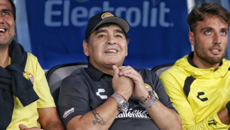 Maradona, durante un juego de Dorados de Sinaloa